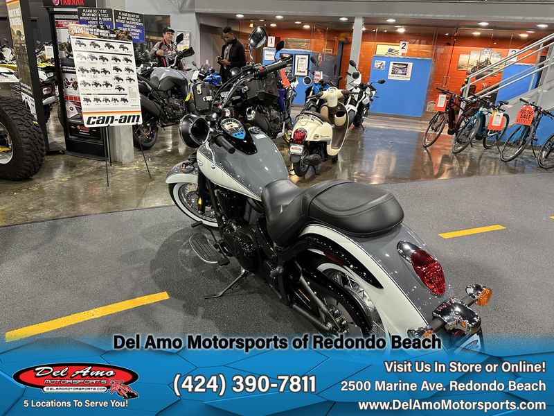 2024 Kawasaki VN900ERFAL-GY1  in a PEARL STORM GRAY/PEARL ROBOTIC WHITE exterior color. Del Amo Motorsports of Redondo Beach (424) 304-1660 delamomotorsports.com 