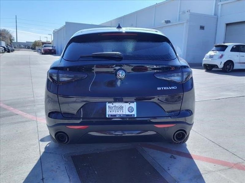 2024 Alfa Romeo Stelvio Sprint Rwd in a Vulcano Black Metallic exterior color and Blackinterior. Northside Alfa Romeo of Houston 281-475-4549 alfaromeousaofnorthhouston.com 