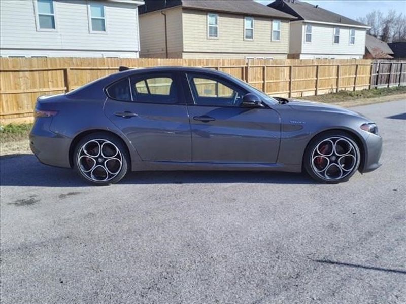 2024 Alfa Romeo Giulia Veloce in a Vesuvio Gray Metallic exterior color and Blackinterior. Northside Imports Houston 281-475-4549 northsideimportshouston.com 