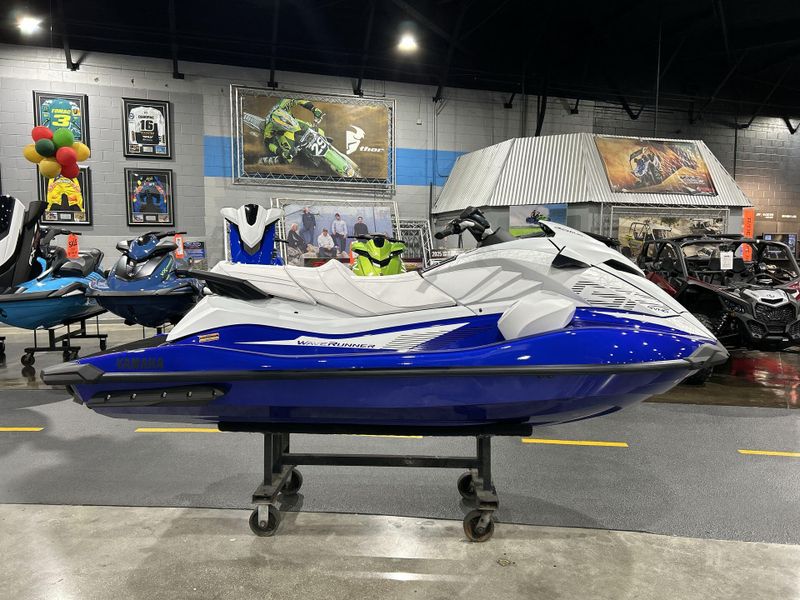 2025 Yamaha GP SVHO W/AUDIO  in a WHITE/RACING BLUE exterior color. Del Amo Motorsports of Redondo Beach (424) 390-7811 delamomotorsports.com 