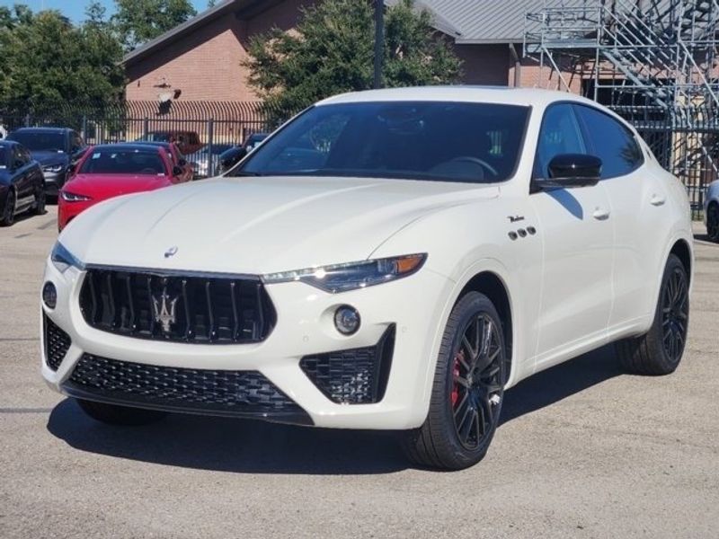 2024 Maserati Levante Modena in a White exterior color and Black/Redinterior. Northside Imports Houston 281-475-4549 northsideimportshouston.com 