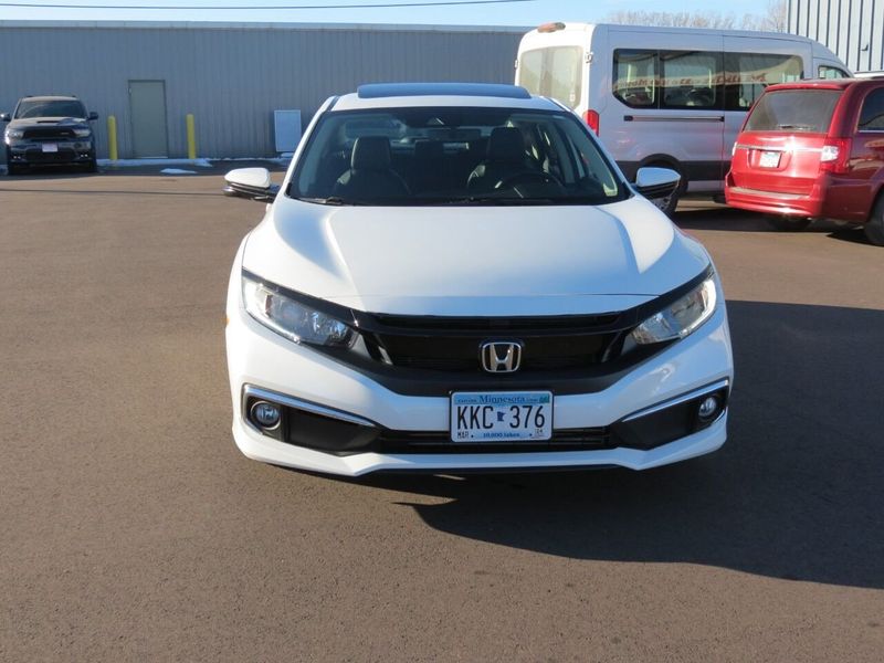 2019 Honda Civic EX L 4dr Sedan in a White exterior color and Grayinterior. Militello Motors ​507-200-4344 militellomotors.net 