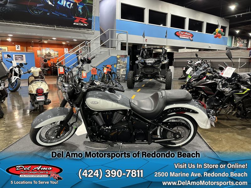 2024 Kawasaki VN900ERFAL-GY1  in a PEARL STORM GRAY/PEARL ROBOTIC WHITE exterior color. Del Amo Motorsports of Redondo Beach (424) 304-1660 delamomotorsports.com 