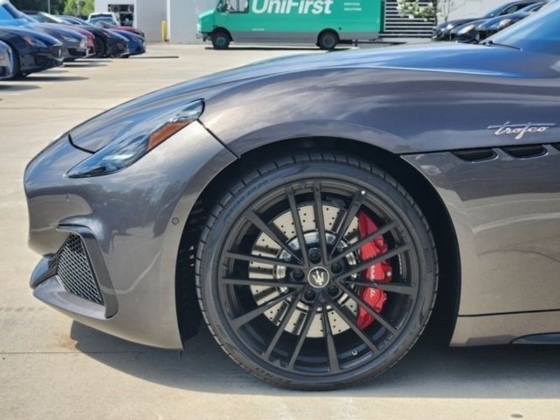 2024 Maserati GranTurismo Trofeo in a Grey exterior color and Black/Blackinterior. Northside Imports Houston 281-475-4549 northsideimportshouston.com 