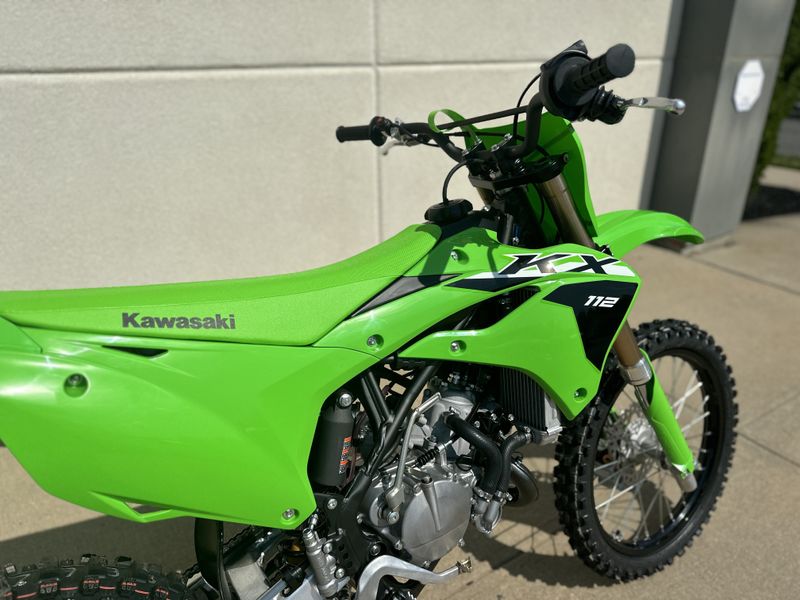 2024 Kawasaki KX 112 in a Lime Green exterior color. Cross Country Powersports 732-491-2900 crosscountrypowersports.com 