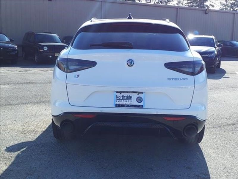 2024 Alfa Romeo Stelvio Veloce in a Alfa White exterior color and Blackinterior. Northside Imports Houston 281-475-4549 northsideimportshouston.com 