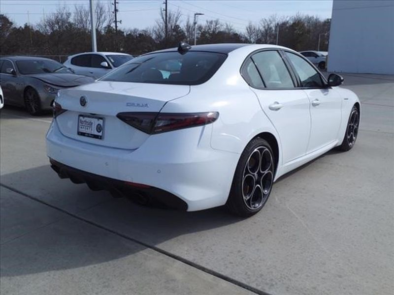 2024 Alfa Romeo Giulia Veloce in a Alfa White exterior color and Blackinterior. Northside Imports Houston 281-475-4549 northsideimportshouston.com 