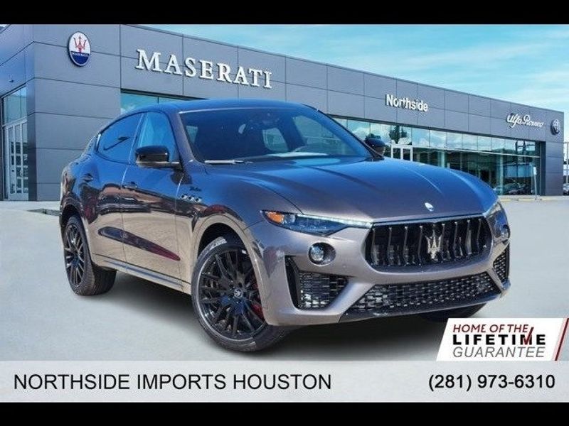 2024 Maserati Levante Modena in a Grey exterior color and Black/Redinterior. Northside Imports Houston 281-475-4549 northsideimportshouston.com 