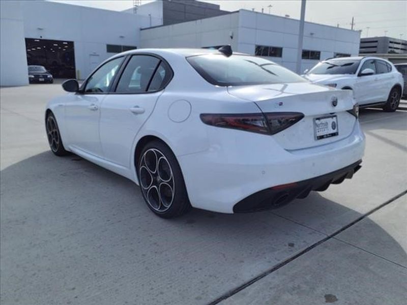 2024 Alfa Romeo Giulia Veloce in a Alfa White exterior color and Blackinterior. Northside Imports Houston 281-475-4549 northsideimportshouston.com 