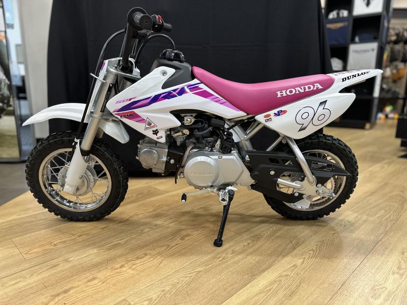 2024 Honda CRF50F in a WHITE exterior color. Cross Country Powersports 732-491-2900 crosscountrypowersports.com 