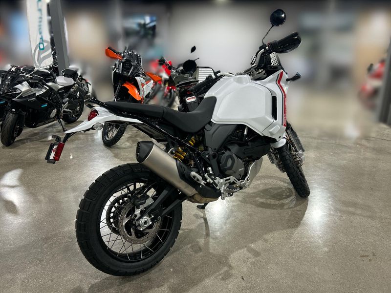 New 2025 Ducati Desertx  in a STAR WHITE SILK exterior color. Del Amo Motorsports of Redondo Beach (424) 390-7811 delamomotorsports.com 