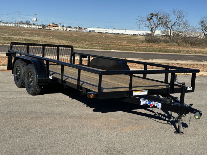 2024 TEXAS BRAGG 77 X 16 FT UTILITY TRAILER  in a BLACK exterior color. Family PowerSports (877) 886-1997 familypowersports.com 