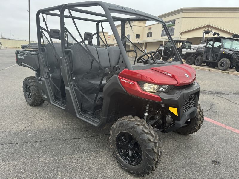 2024 CAN-AM DEFENDER MAX DPS HD10 FIERY RED in a RED exterior color. Family PowerSports (877) 886-1997 familypowersports.com 