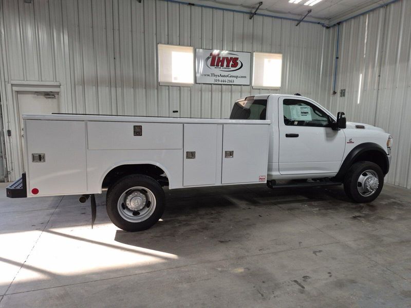 2024 RAM 5500 Chassis Cab Tradesman in a Bright White Clear Coat exterior color and Diesel Gray/Blackinterior. Thys Motor Company 319-318-6640 pixelmotiondemo.com 