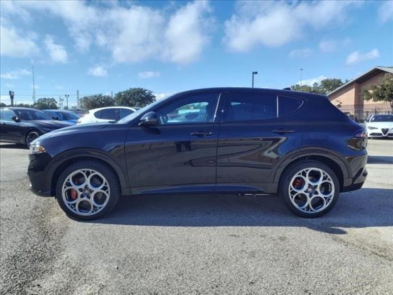 2024 Alfa Romeo Tonale Veloce in a Alfa Black exterior color and Blackinterior. Northside Imports Houston 281-475-4549 northsideimportshouston.com 