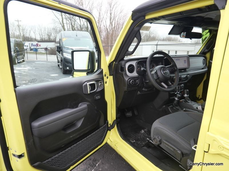 2024 Jeep Wrangler 4-door Sport S in a High Velocity Clear Coat exterior color and Blackinterior. Paul Sherry Chrysler Dodge Jeep RAM (937) 749-7061 sherrychrysler.net 