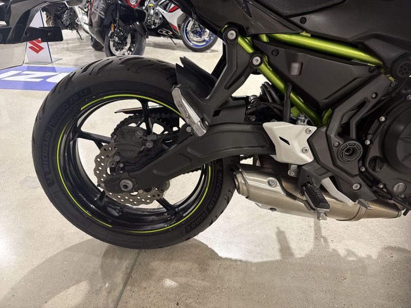 Used 2022 Kawasaki Z650  in a BLACK exterior color. Victorville Del Amo Motorsports 760-241-7387 delamomotorsportsofvictorville.com 