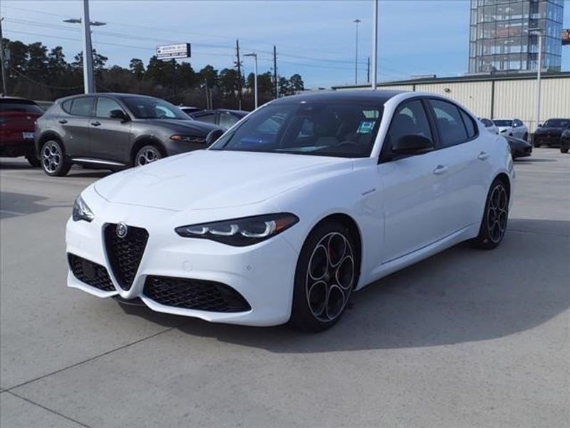 2024 Alfa Romeo Giulia Veloce in a Alfa White exterior color and Blackinterior. Northside Imports Houston 281-475-4549 northsideimportshouston.com 