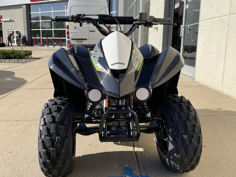 2022 Kawasaki KFX 90 in a BLACK exterior color. Cross Country Powersports 732-491-2900 crosscountrypowersports.com 