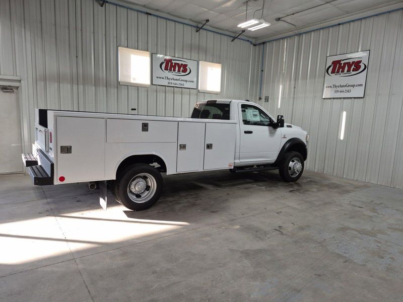 2024 RAM 5500 Chassis Cab Tradesman in a Bright White Clear Coat exterior color and Diesel Gray/Blackinterior. Thys Motor Company 319-318-6640 pixelmotiondemo.com 