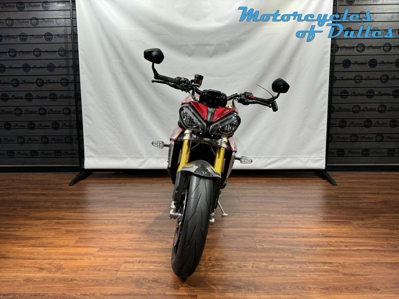 2024 Triumph Speed Triple 1200 RS  in a Carnival Red exterior color. Motorcycles of Dulles 571.934.4450 motorcyclesofdulles.com 