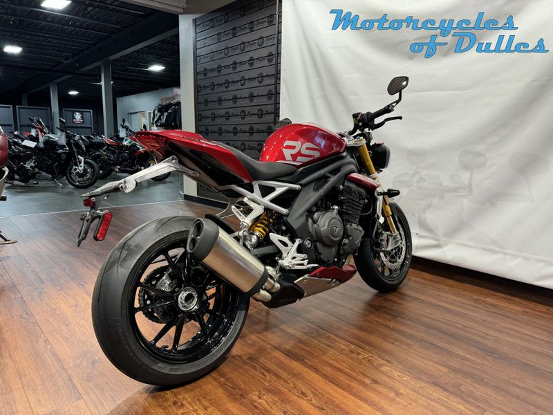 2024 Triumph Speed Triple 1200 RS  in a Carnival Red exterior color. Motorcycles of Dulles 571.934.4450 motorcyclesofdulles.com 