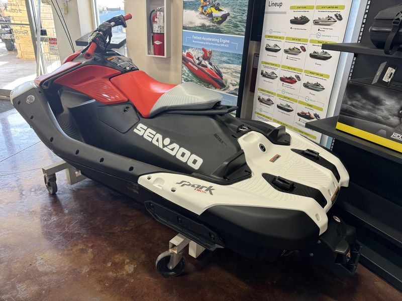 2024 SEADOO PWC SPARK TRIXX 90 WH 1UP IBR 24  in a RED-WHITE exterior color. Family PowerSports (877) 886-1997 familypowersports.com 