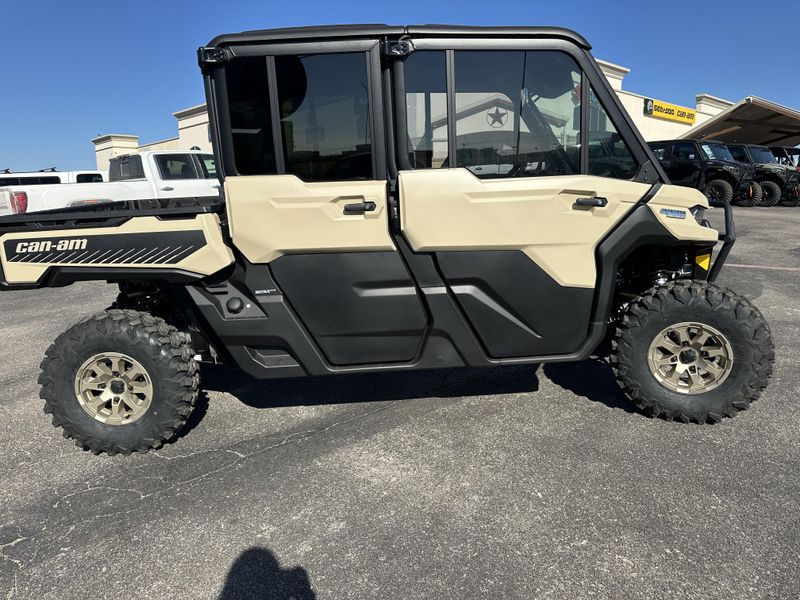 2025 Can-Am DEFENDER MAX LIMITED CAB HD10 DESERT TAN AND STEALTH BLACKImage 3