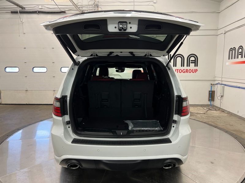 2023 Dodge Durango Srt Hellcat Plus Awd in a White Knuckle Clear Coat exterior color and Demonic Red/Blackinterior. Marina Auto Group (855) 564-8688 marinaautogroup.com 