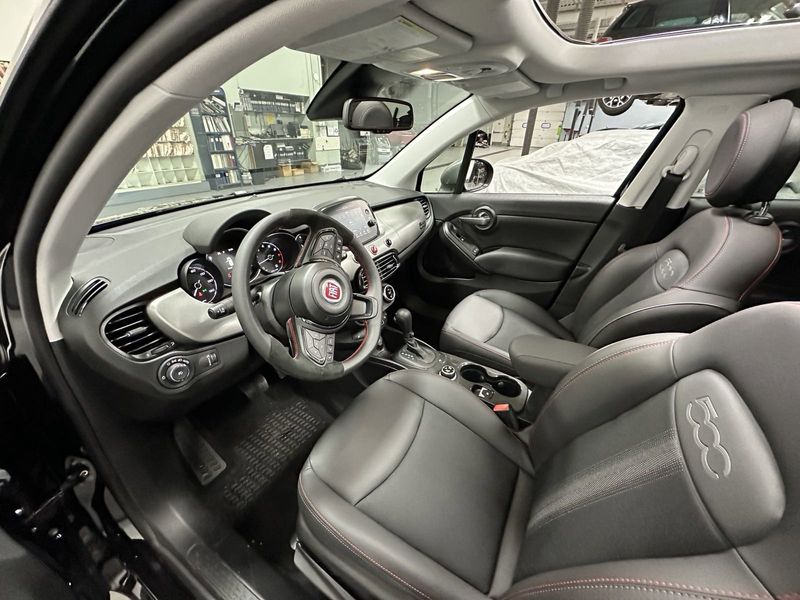 2023 Fiat 500x Sport Awd in a Nero Cinema (Black Clear Coat) exterior color and Blackinterior. Schmelz Countryside Alfa Romeo and Fiat (651) 968-0556 schmelzfiat.com 