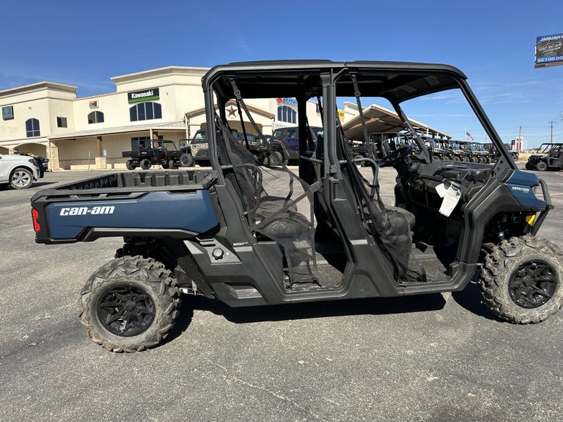 2025 CAN-AM DEFENDER MAX XT HD9 DUSTY NAVY in a DUSTY NAVY exterior color. Family PowerSports (877) 886-1997 familypowersports.com 