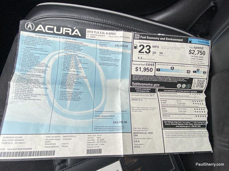 Used 2019 Acura TLX A-Spec