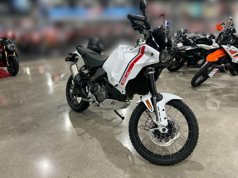 New 2025 Ducati Desertx  in a STAR WHITE SILK exterior color. Del Amo Motorsports of Redondo Beach (424) 390-7811 delamomotorsports.com 