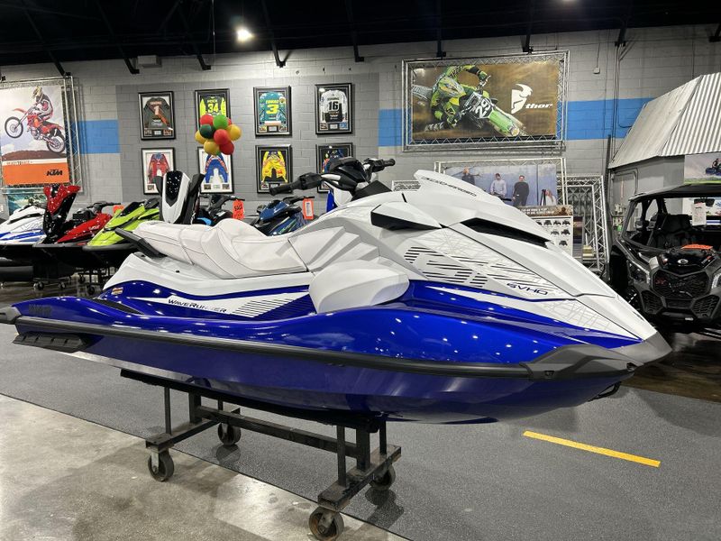 2025 Yamaha GP SVHO W/AUDIO  in a WHITE/RACING BLUE exterior color. Del Amo Motorsports of Redondo Beach (424) 390-7811 delamomotorsports.com 