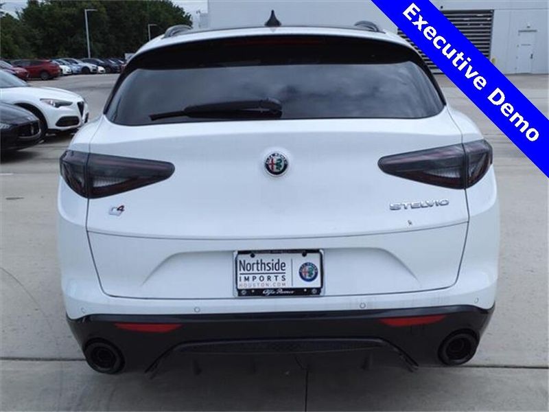 2024 Alfa Romeo Stelvio Veloce in a Alfa White exterior color and Blackinterior. Northside Imports Houston 281-475-4549 northsideimportshouston.com 