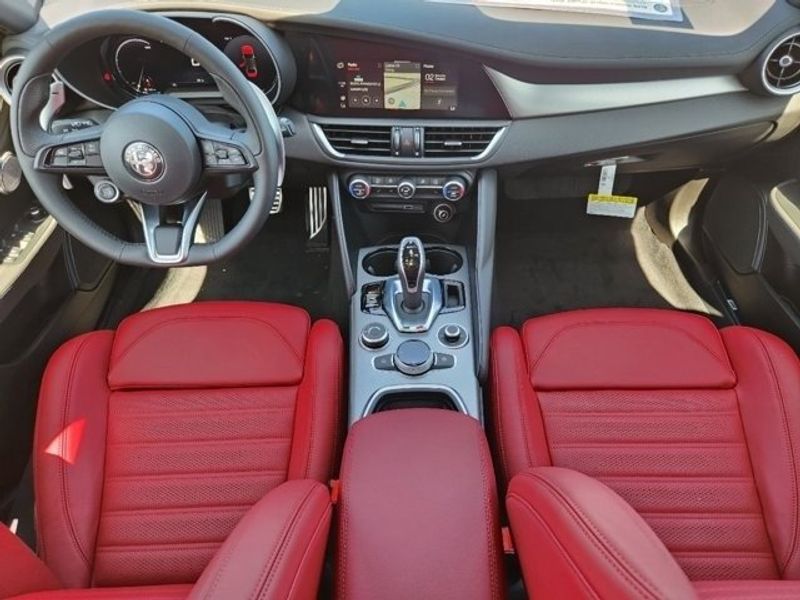 2024 Alfa Romeo Giulia Veloce Rwd in a Vulcano Black Metallic exterior color and Blackinterior. Northside Alfa Romeo of Houston 281-475-4549 alfaromeousaofnorthhouston.com 