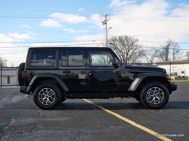 2024 Jeep Wrangler 4-door Sport S in a Black Clear Coat exterior color and Blackinterior. Paul Sherry Chrysler Dodge Jeep RAM (937) 749-7061 sherrychrysler.net 