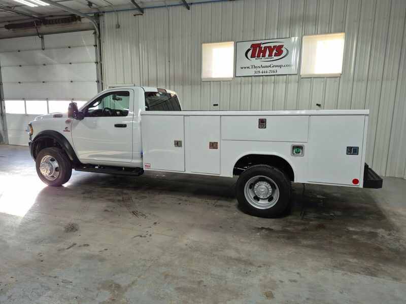 2024 RAM 5500 Chassis Cab Tradesman in a Bright White Clear Coat exterior color and Diesel Gray/Blackinterior. Thys Motor Company 319-318-6640 pixelmotiondemo.com 