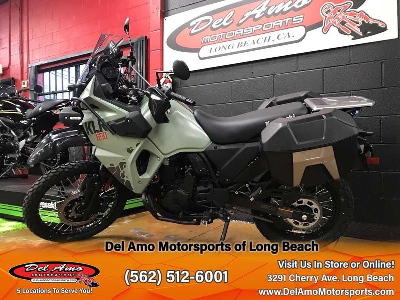 2024 Kawasaki KL650HRFAL-GN1  in a PEARL MATTE SAGE GREEN exterior color. Del Amo Motorsports of Long Beach (562) 362-3160 delamomotorsports.com 