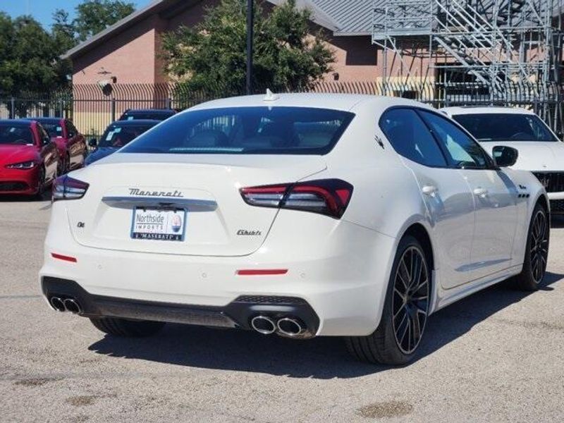 2024 Maserati Ghibli Modena in a White exterior color and Black/Redinterior. Northside Imports Houston 281-475-4549 northsideimportshouston.com 