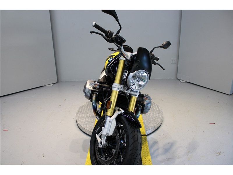 2018 BMW R nineT in a Black Yellow exterior color. New England Powersports 978 338-8990 pixelmotiondemo.com 