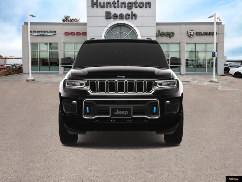 2023 Jeep Grand Cherokee 4xe Overland 4x4 in a Diamond Black Crystal Pearl Coat exterior color and Global Blackinterior. BEACH BLVD OF CARS beachblvdofcars.com 