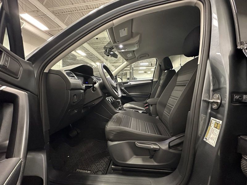 2023 Volkswagen Tiguan S w/3rd Row Seats in a Platinum Gray Metallic exterior color and Black heated seatsinterior. Schmelz Countryside Alfa Romeo and Fiat (651) 968-0556 schmelzfiat.com 
