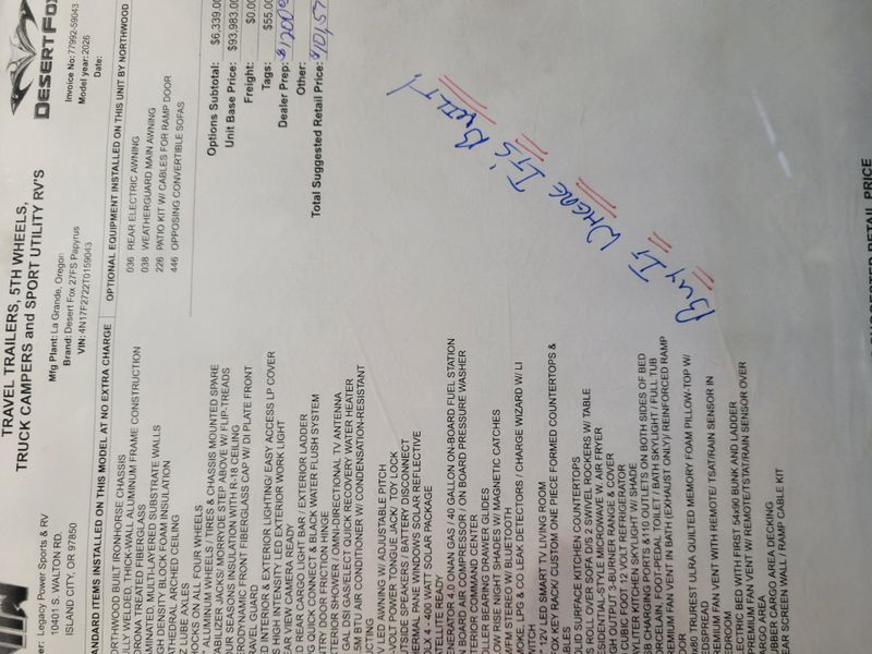 New 2026 NORTHWOOD MFG DESERT FOX 27FS Image 30