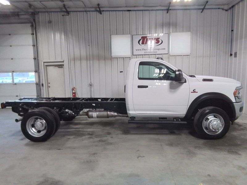 2024 RAM 5500 Chassis Cab Tradesman in a Bright White Clear Coat exterior color and Diesel Gray/Blackinterior. Thys Motor Company 319-318-6640 pixelmotiondemo.com 