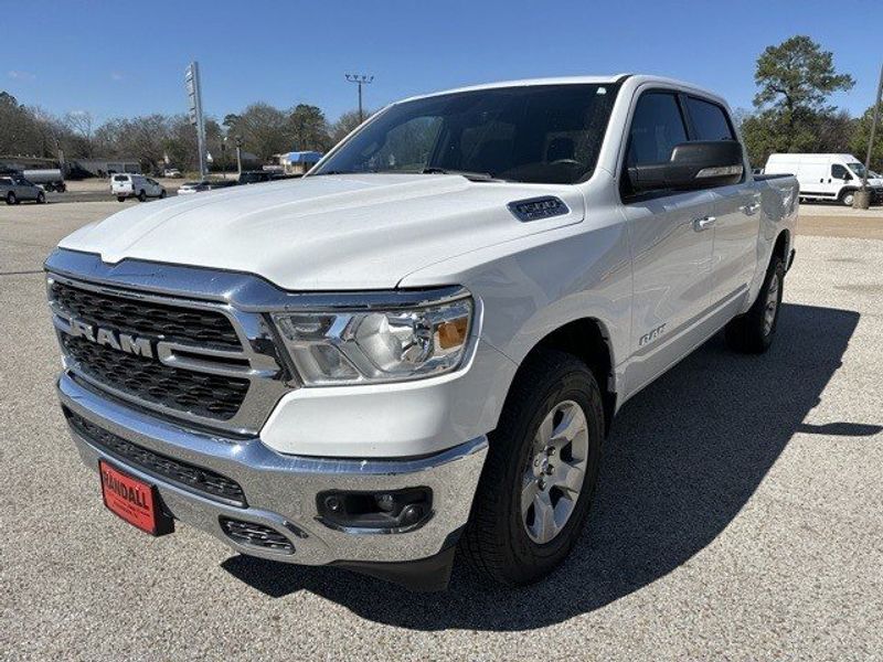 2022 RAM 1500 Big Horn Lone Star in a Bright White Clear Coat exterior color and Blackinterior. Randall Dodge Chrysler Jeep 877-790-6380 randalldodgechryslerjeep.com 