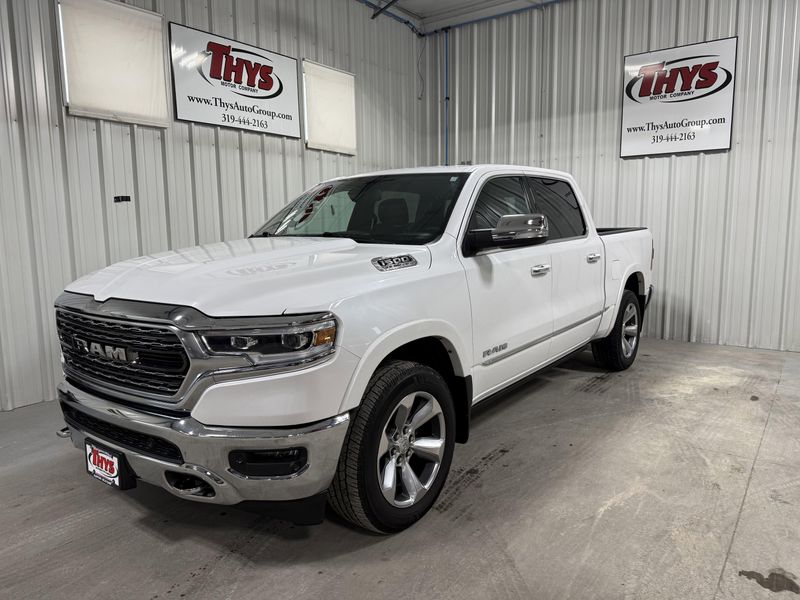 Used 2020 RAM 1500 Limited in a Ivory White Tri Coat Pearl Coat exterior color and Blackinterior. Thys Motor Company 319-318-6640 thysmotorco.com 