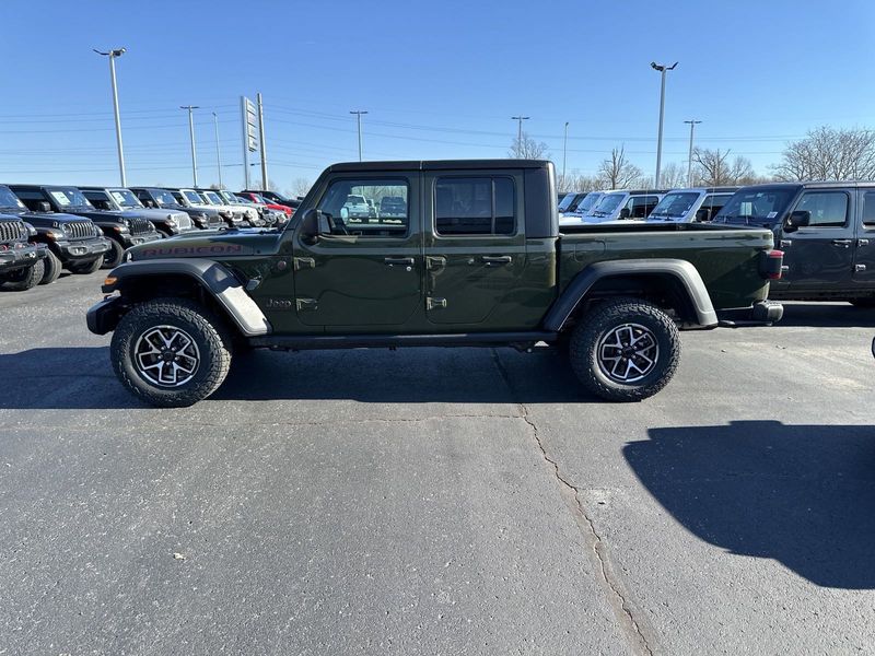 2024 Jeep Gladiator Rubicon 4x4 in a Sarge Green Clear Coat exterior color. Gupton Motors Inc 615-384-2886 guptonmotors.com 