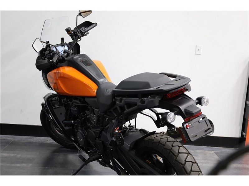 2021 Harley-Davidson Pan America in a Orange White exterior color. New England Powersports 978 338-8990 pixelmotiondemo.com 