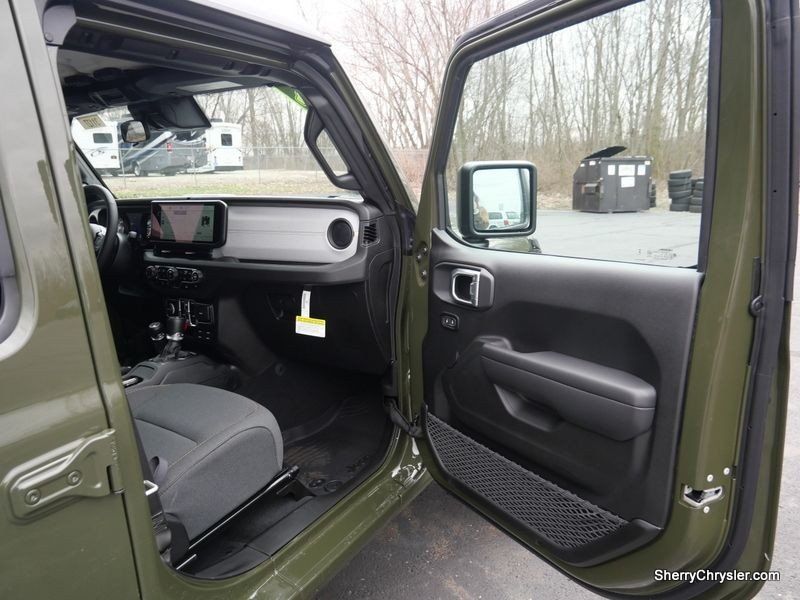 2024 Jeep Wrangler 4-door Sport S in a Sarge Green Clear Coat exterior color and Blackinterior. Paul Sherry Chrysler Dodge Jeep RAM (937) 749-7061 sherrychrysler.net 